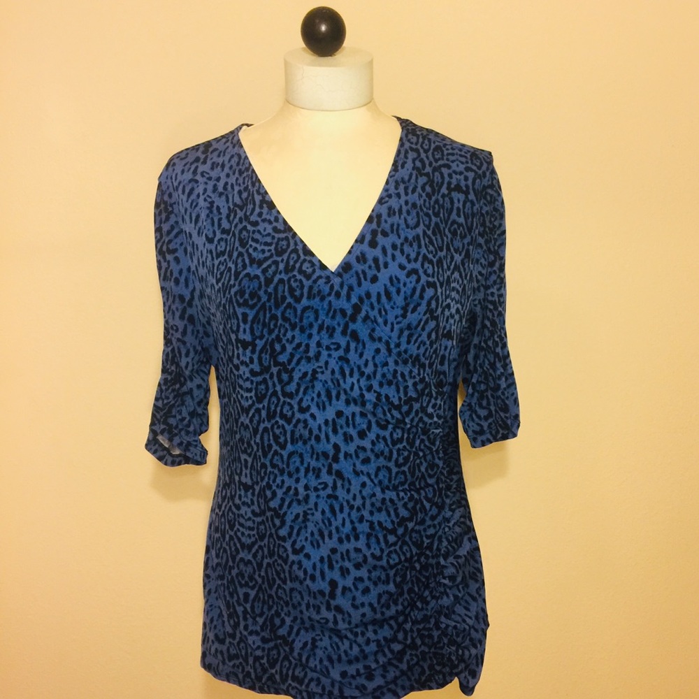 STYLE & CO.-Blue & Black Top- L